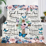 Gifts for Daughter Blanket - God Says You Are Beautiful Victorious Enough Created Never Alone Amazing Strong Capable Chosen Always Loved - From Parents, Birthday Christmas Everyday Encouragement, Inspirational Motivational