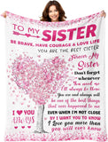 Blanket for Sister Gifts, “Forever My Sister Don’t Forget Whenever You Need Me I’ll Always Be There”, From Sibling, Birthday Christmas Graduation, Inspirational