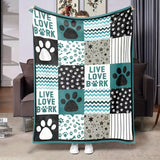 Gifts for Dog Lover Blanket - Live Love Bork - From Pet Parent, Birthday Christmas Everyday Encouragement, Inspirational Pets