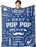Gifts for Pop Pop Blanket, “Best Pop Pop Ever”, From Grandkids and Family, Birthday, Christmas, Everyday Encouragement, Inspirational
