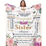 Gifts for Sister Blanket - Thank you for being such a good friend,” From Sibling, Birthday, Christmas, Everyday Encouragement, Inspirational Motivational