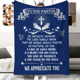 Blanket for Pastor Gifts - To Our Pastor, We Appreciate You - From Congregation, Birthday, Christmas, Everyday Encouragement, Inspirational