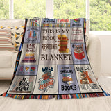 Blanket for Book Lover Gifts, “This Is My Book Reading Blanket”, From Parents, Birthday Christmas Graduation Everyday, Inspirational