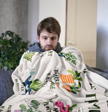 Blanket for Plant Lover Gifts, “Things I Do In My Spare Time”, From Friends Family, Birthday Christmas Holiday, Inspirational Theme