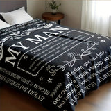 Blanket for Husband Gifts, “My Man, a person who makes you so happy”, From Wife, Birthday, Christmas, Everyday Encouragement, Inspirational