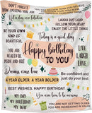 Blanket for Daughter Gifts, “Happy birthday to you”, From Mom Dad, Birthday Christmas Graduation Holiday, Inspirational Motivational