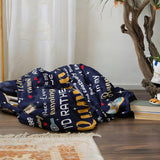 Blanket for Son Gifts, “I’d Rather Be Running”, From Mom Dad, Birthday Christmas Graduation Holiday, Inspirational Motivational