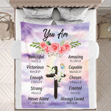Blanket for Daughter Gifts, “You Are Beautiful Amazing Victorious Enough Strong Loved”, From Mom Dad, Birthday Christmas Graduation, Inspirational