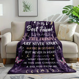Blanket for Best Friend Gifts - True Friends Are Never Apart Maybe in Distance But Never in Heart - From Friend, Birthday, Christmas, Everyday Encouragement, Inspirational