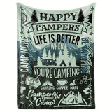 Gifts for Campers Blanket - Life Is Better When You're Camping - From Family Friends, Birthday Christmas Holiday, Inspirational Motivational