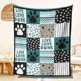 Gifts for Dog Lover Blanket - Live Love Bork - From Pet Parent, Birthday Christmas Everyday Encouragement, Inspirational Pets