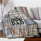 Blanket for Dog Dad Gifts, “Best Dog Dad Ever”, From Son or Daughter, Birthday, Christmas, Everyday Encouragement, Inspirational