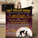 Blanket for Son Gifts, “I will always carry you in my heart”, From Mom, Birthday, Christmas, Graduation, Inspirational Theme
