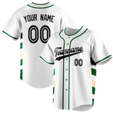 Custom Unisex White & Kelly Green Pattern Baseball Jersey BB0000010215