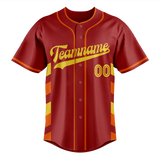 Custom Unisex Maroon & Orange Pattern Baseball Jersey BB0000010810