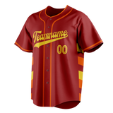 Custom Unisex Maroon & Orange Pattern Baseball Jersey BB0000010810