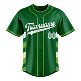 Custom Unisex Kelly Green & Green Pattern Baseball Jersey BB0000011514