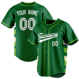 Custom Unisex Kelly Green & Green Pattern Baseball Jersey