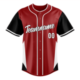 Custom Unisex Maroon & Black Pattern Baseball Jersey BB0000020801