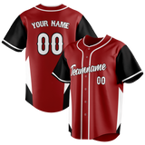 Custom Unisex Maroon & Black Pattern Baseball Jersey