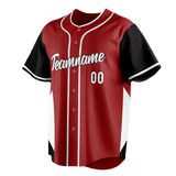 Custom Unisex Maroon & Black Pattern Baseball Jersey BB0000020801