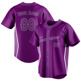 Custom Unisex Purple & Light Purple Pattern Baseball Jersey