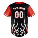 Custom Unisex Black & Red Pattern Baseball Jersey BB0000040109