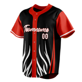 Custom Unisex Black & Red Pattern Baseball Jersey BB0000040109