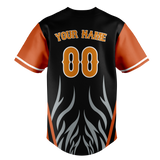 Custom Unisex Black & Orange Pattern Baseball Jersey BB0000040110