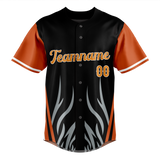 Custom Unisex Black & Orange Pattern Baseball Jersey BB0000040110