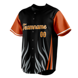 Custom Unisex Black & Orange Pattern Baseball Jersey BB0000040110