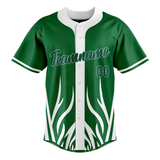 Custom Unisex Kelly Green & White Pattern Baseball Jersey BB0000041502