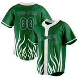 Custom Unisex Kelly Green & White Pattern Baseball Jersey