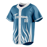 Custom Unisex Light Blue & White Pattern Baseball Jersey BB0000042102