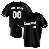 Custom Unisex Black & White Pattern Baseball Jersey