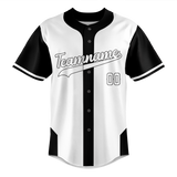 Custom Unisex White & Black Pattern Baseball Jersey BB0000050201