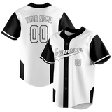 Custom Unisex White & Black Pattern Baseball Jersey