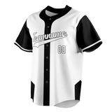 Custom Unisex White & Black Pattern Baseball Jersey BB0000050201