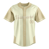 Custom Unisex Cream & Camo Pattern Baseball Jersey BB0000050506