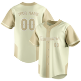 Custom Unisex Cream & Camo Pattern Baseball Jersey BB0000050506