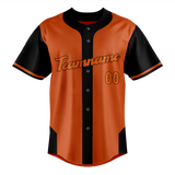 Custom Unisex Orange & Black Pattern Baseball Jersey BB0000051001