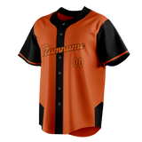 Custom Unisex Orange & Black Pattern Baseball Jersey BB0000051001