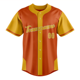 Custom Unisex Orange & Gold Pattern Baseball Jersey BB0000051013