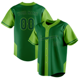 Custom Unisex Kelly Green & Green Pattern Baseball Jersey