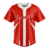 Custom Unisex Red & White Pattern Baseball Jersey BB0000060902