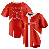 Custom Unisex Red & White Pattern Baseball Jersey BB0000060902