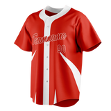 Custom Unisex Red & White Pattern Baseball Jersey BB0000060902