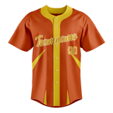 Custom Unisex Orange & Gold Pattern Baseball Jersey BB0000061013