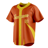 Custom Unisex Orange & Gold Pattern Baseball Jersey BB0000061013