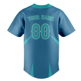 Custom Unisex Royal Blue & Teal Pattern Baseball Jersey BB0000061917